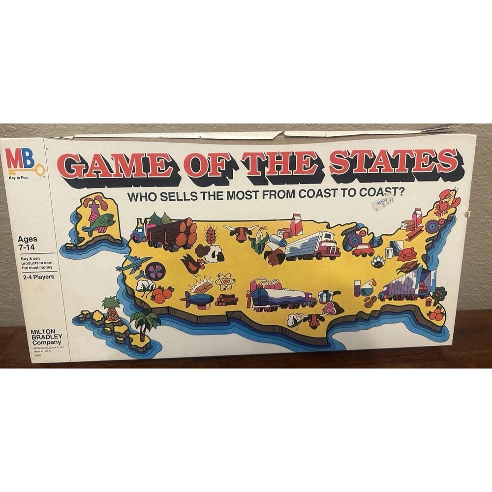 Game Of The States by Milton Bradley Vintage 1979 Board Game (Missing 1 Red Disc